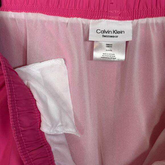 Calvin Klein Men's Modern Euro 5" Volley Swim Trunks, Pink XL - Picture 4 of 4